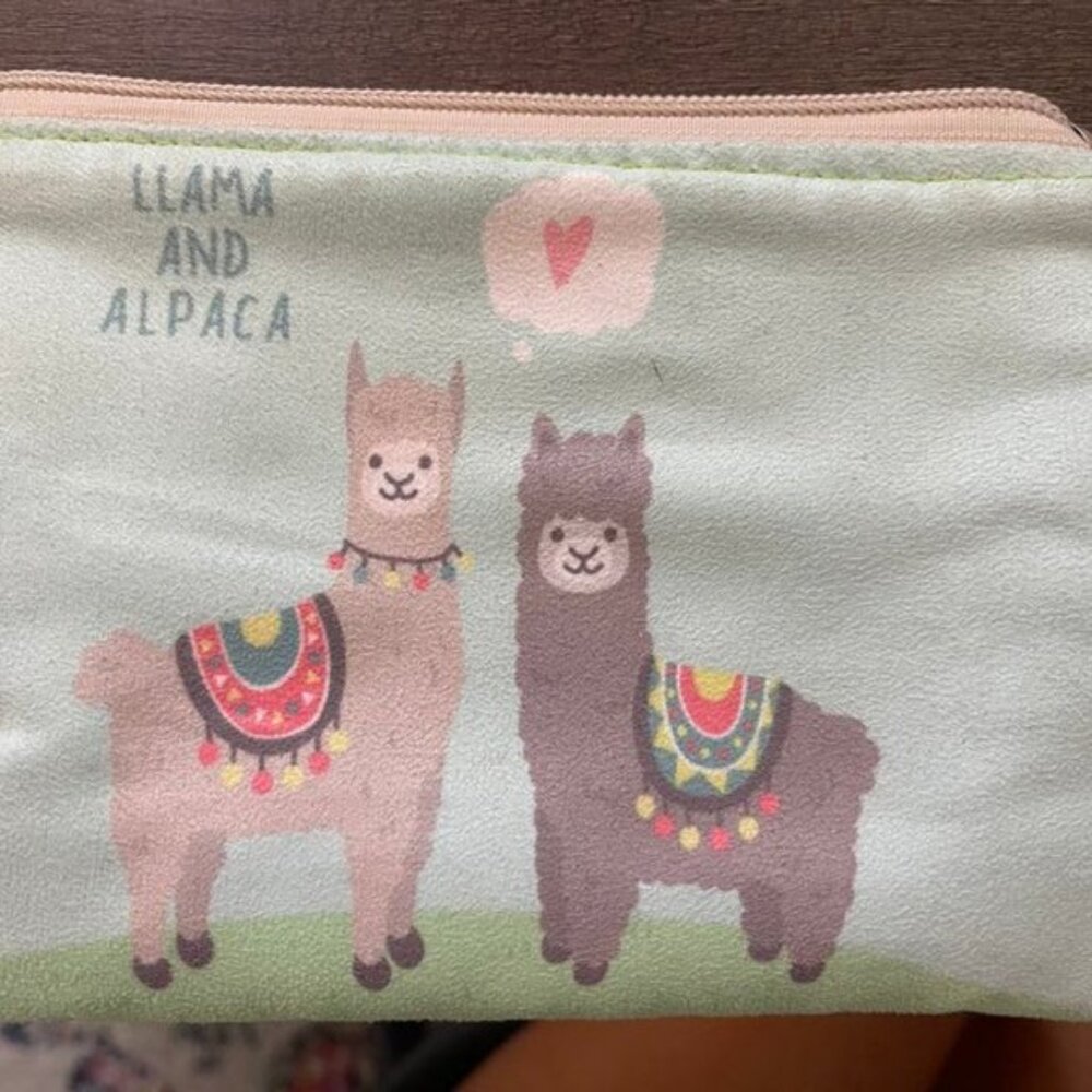 Llama pencil bag/make up carrier